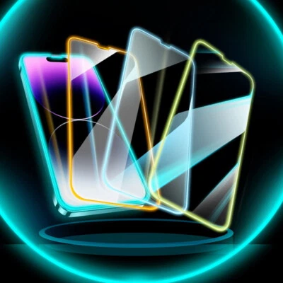 Full Cover Luminous Tempered Glass For iPhone 14 Pro Max 14 13 12 11 XS XR 7 8