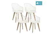 Caesar Beech Wood Dining Chair (Set of 4) - Cream White