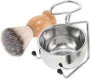 Ipetboom Set Shaving Brush Set Mustache Brush Shaving Brush Shave Brush Shaving Brush and Bowl Shaving Cream Brush Shave Kit for Men Shaving Brush Kit Beard Kit Stainless Steel