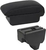 Car Armrests Armrest Box Fit for Peugeot 208 2019-2024 Car Armrest Storage Box Dedicated Retrofit Parts Interior Car Accessories Console Armrest(B1 Black line 3USB)