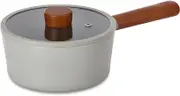 Neoflam Fika Reserve 18cm Saucepan Induction with Glass lid and Silicon Rim Midnight Green