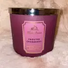 New Batha & Body Works 3 Wick Candle Frosted Cranberry