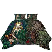 Fantasy Fairy of Summer and Hobgoblins of Autumn Coverlet