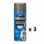 WATTYL Killrust Hammered Finish Spray Paint 300g Aerosol Gunmetal x 3