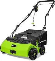 RGS Living GreenSweep V2 - Artificial Grass Electric Sweeper Rake Vacuum 45L Collection Bag,5 Adjustable Heights, Foldable Handle