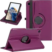 Rotating Case for Samsung Galaxy Tab A8 10.5 Inch 2021 2022 Tablet (SM-X205N/X200N/X207), 360 Degree Rotating Protective Stand Cover with Auto Wake Sleep for Galaxy Tab A8 (Purple)