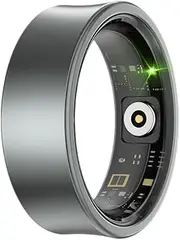 Smart Ring | Fitness Ring | Sleep & Activity Tracker | Health Management | 5-7 Days Battery Life | Magnetic Charging Case | 8 Sports Modes | 5 ATM Waterproof | for Men & Women (Gray, Size 9)