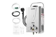 Maxkon Gas Water Heater 7 in 1 10L Portable Camping Outdoor Instant Hot Shower Heating System Silver