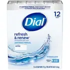 Dial Antibacterial Bar Soap, Refresh & Renew, White, 4 oz - 12 Pack (48 oz)