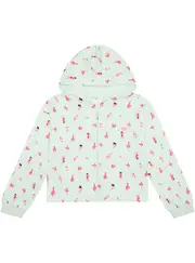 GUESS Girl's Green Zip Hoodie Jumper Size: 10, Cotton