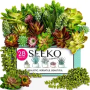 Artificial Succulents (28pc) Premium Fake Succulent Plants - Realistic Faux P...