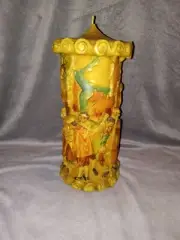 Vintage Handmade Johann Gunter Carved German Candle Music Festival Scene