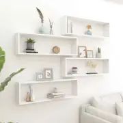 vidaXL Wall Cube Shelves 4 pcs White 100x15x30 cm Engineered Wood