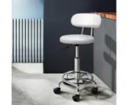 Round Seat Salon Stool PU Leather Hairdressing Barber Chair Adjustable Height 2X