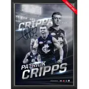 Patrick Cripps Signed Carlton Official AFL Deluxe Sportsprint Framed + AFLPA COA
