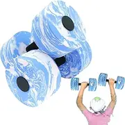 Aquatic Dumbbells for Pool Exercise | Fitness Barbells Hand Weights Exercises,Ergonomic Pool Fitness Equipment Workouts Set for Travel Home Vacation Holiday