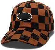 [DISHIXIAO] Children's Checkered Print Softtop Baseball Cap Adjustable Cotton Outdoor Sun Hats