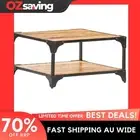coffee table storage shelf 60x60x35 cm black natural wood 1794