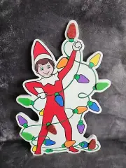 New large Christmas Elf on the shelf Boy Cut Out Wall decor, 13×18