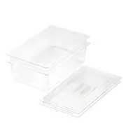 SOGA 2X 150mm Clear Gastronorm GN Pan 1/1 Food Container with Lid