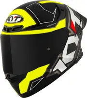 KYT TT-Revo Electron Helmet, black-yellow, Size M for Men Black Yellow