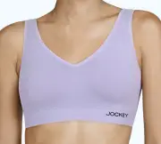 JOCKEY Essentials Eco Plunge Seamfree Lavender Wireless Bralette Bra Womens 3XL