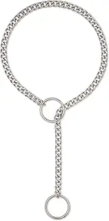 [ADEMISHIA] Gold O-ring Slip Chain Necklace, Handmade Punk Cuban Link Chain Necklace Jewelry Silver Chunky Y-Necklace For Women Men