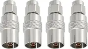 eMagTech 4 Pcs SMA Male Plug 50 Ohm Coax TV Socket Adaptor SMA Male to Female Coax Socket IEC DVB-T TV Socket for Aerial Adapter Joiner Extend Cable Adapter