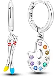 [Hapour] 925 Sterling Silver Post Stud Earring Dangle CZ Flat Back Earrings for Women Cubic Zirconia Cartilage Hypoallergenic Cute Small Helix Piercing Earrings Jewelry