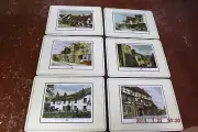 SET OF 6 PIMPERNEL TRADITIONAL CORK BACKED PLACEMATS 9" X 12" - ENGLISH INNS