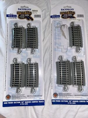 7 Bachmann HO 1/3 Section 18" Radius E-Z Curved Track Nickel Silver Item 44530