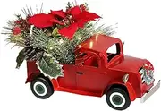 FUNOMOCYA Vintage Red Car Miniature Ornament Decorative Iron Truck for Festival Holiday Decor for Micro Landscape Dollhouse Decoration Home Accent
