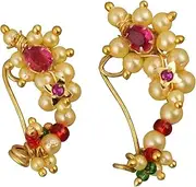 [VAMA] Women's Marathi Maharashtiran Mukuthi Stud Clip On Nath Nathiya Nose Pin Rings Bridal.