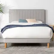Zinus Debi Queen Upholstered Fabric Platform Bed Frame Base Mattress | Tall Head