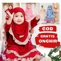 在飛比找蝦皮購物優惠-免費送貨 Baby Gamis Set Hijab Chil