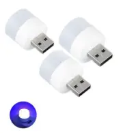 3 pc Bundle! Mini USB LED Night Light Blue Cute Portable Atmosphere Plug-in