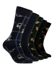 [Mitch Dowd] Aussie Animals Cotton Crew Sock 5 Pack in Multi