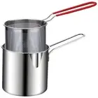 Deep Frying Pot with Strainer Stainless Steel Fry Pot for Kitchen Fried Chicken
