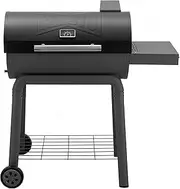 Feasto BBQ Charcoal Grill with Side Table, 30-In Heavy Duty Outdoor BBQ Grill with 647 Sq. In Cooking Area for Outdoor Barbecue in Backyard, Patio and Parties, Black