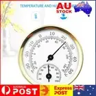 Mini Moisture Meter Indoor Outdoor Clock Hygrometer for Home Room (Gold) AU
