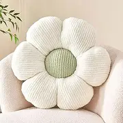 Kcvvcr Flower Throw Pillow, Soft White 19.6" Shaped Floor Pillow for Home Decor, Cute Aesthetic Plush Decorative Pillows for Bed, Sofa, Couch