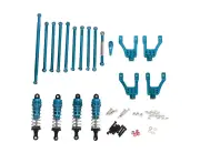 Rc Car Modification Parts For Mn86 1:12 Full Scale Model Crawler Rc Pull Rod Steering Rod Links With Shock Absorber Set Blue