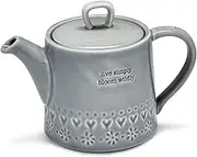 Cooksmart British Designed Ceramic Tea Pot | Large Teapot for Serving Hot Drinks | Tea Pots for All Family Sizes - Purity