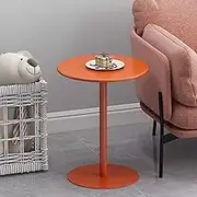 Modern Pub Table, High Top Table, Round Cocktail Table with Iron Stable Frame and Base, Counter Bar Bistro Table Easy to Assemble Tall Tables, Orange(60x72cm)