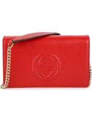 Gucci Soho Wallet on Chain Red Leather Cross Body Bag