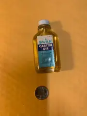 Old Glass Bottle of Castor Oil. 1.5 Oz.