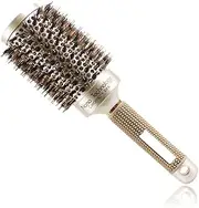 TEEROVA Ceramic & Ionic Round Barrel Hair Brush with Boar Bristle, Best Roller Hairbrush for Blow Drying, Curling&Straightening, Volume&Shine （3.3"） 3.3 inch