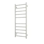 Radiant RTR430 Round Bar Heated Towel Rail - 430 x 1100mm - Brushed Satin - Stainless Steel- Bottom Left/Top Right Wiring