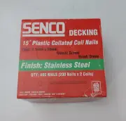 SENCO Stainless Steel Decking Nails 50mm Screw Shank Dome Head Box of 400