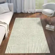 3x5 Washable Area Rug - Small Entryway Rug Non-Slip Sage Green Abstract Rainb...
